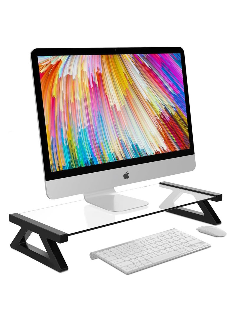Tempered Glass Monitor Booster Stand, Laptop Screen Stand, Multi-Functional USB Extension Booster Stand with 1.5m USB Cable - Image 2